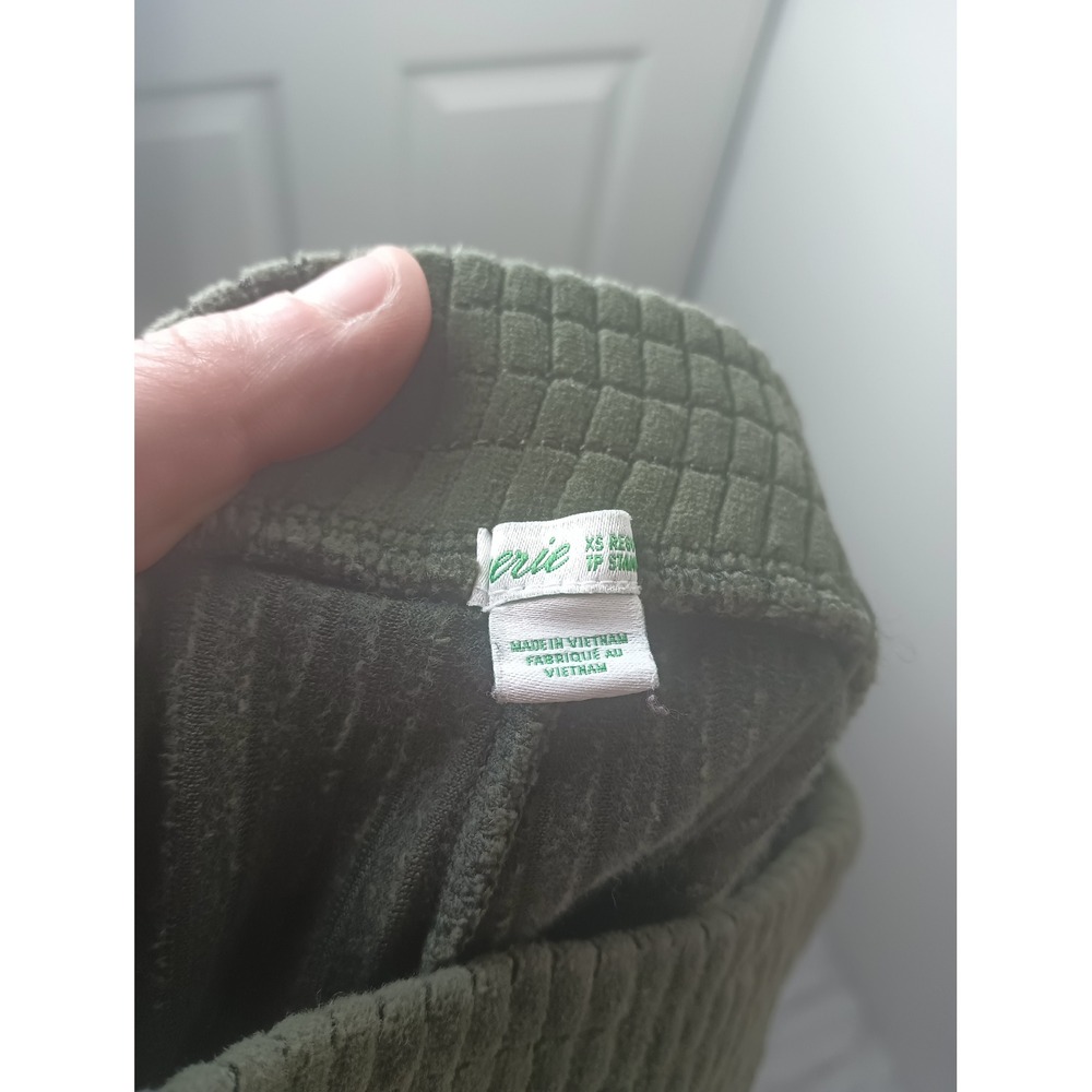 Aerie Olive Green Corduroy Flare Pants XS Regular Elastic Waist Retro Boho - Picture 5 of 7